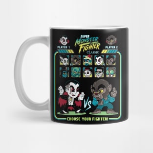 Super Monster Fighter - Cartoon Chibi Style - Retro Video Game - Classic Vintage Horror Mug